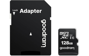 Slika izdelka: Pomnilniška kartica microSD Goodram 128GB + adapter (SD)