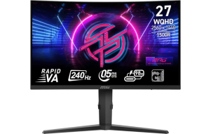 Slika izdelka: Zaslon MSI MPG 275CQRXF / 27" / WQHD / 240Hz / 0.5ms (GtG) / ukrivljen / črn - nastavljiv po višini - PD 98W