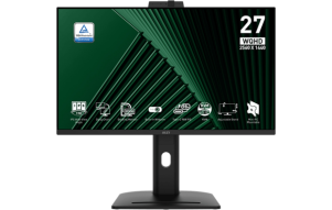 Slika izdelka: Zaslon MSI PRO MP275QPDG / 27" / WQHD / IPS / 100Hz / 1ms/ KVM /Web Camera / Daisy Chain, črn - nastavljiv po višini - PD 98W